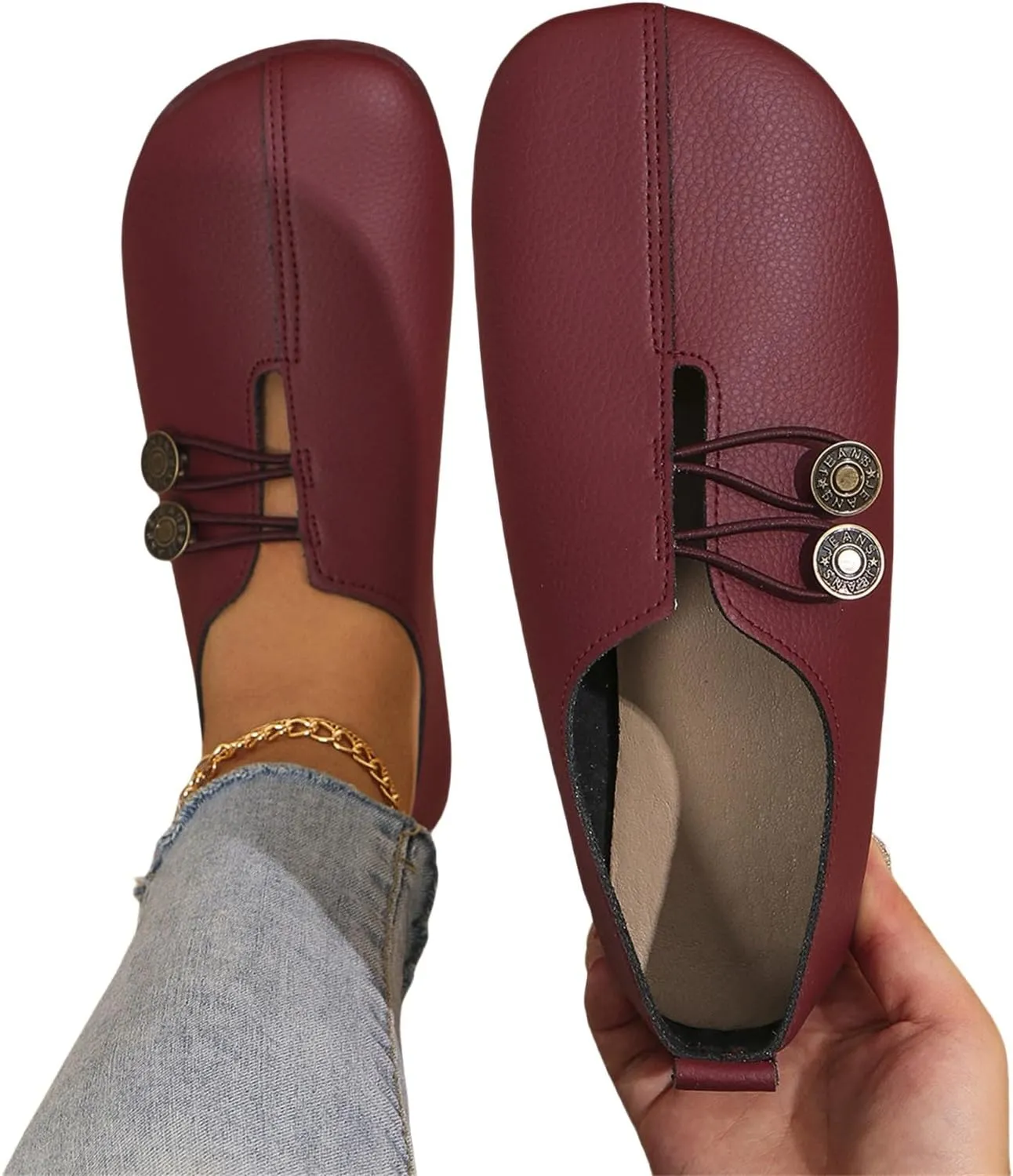 Flats Shoes for Women Round Toe Comfortable Ballet Flats Business Casual Work Slip On Dress Mary Jane Shoes Casual Dressy Walking Fashion Loafer Lightweight Breathable Outdoor Footwear