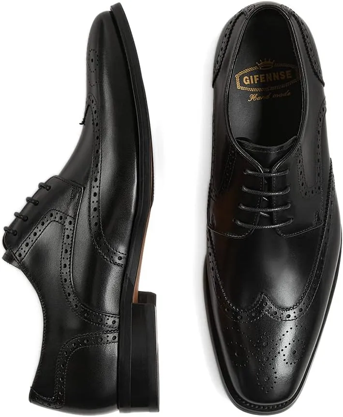 GIFENNSE Men's Oxford Shoes | Mens Dress Shoes | Mens Formal Shoes | Lace Up Dress Shoes