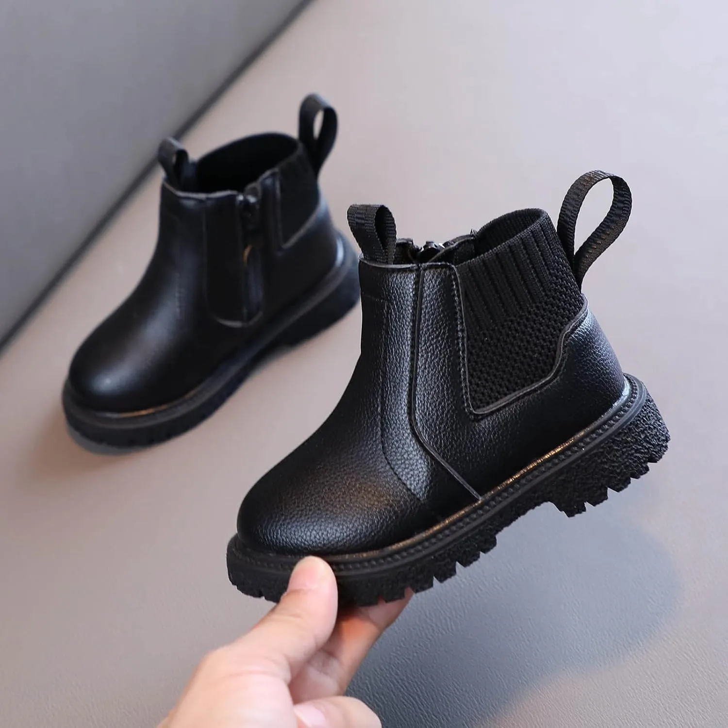 Girls Boys Children Ankle Boots Kids Low Heel Booties Fashion Side Zipper Short Flat Shoes Kids Boots for Girls Size 2