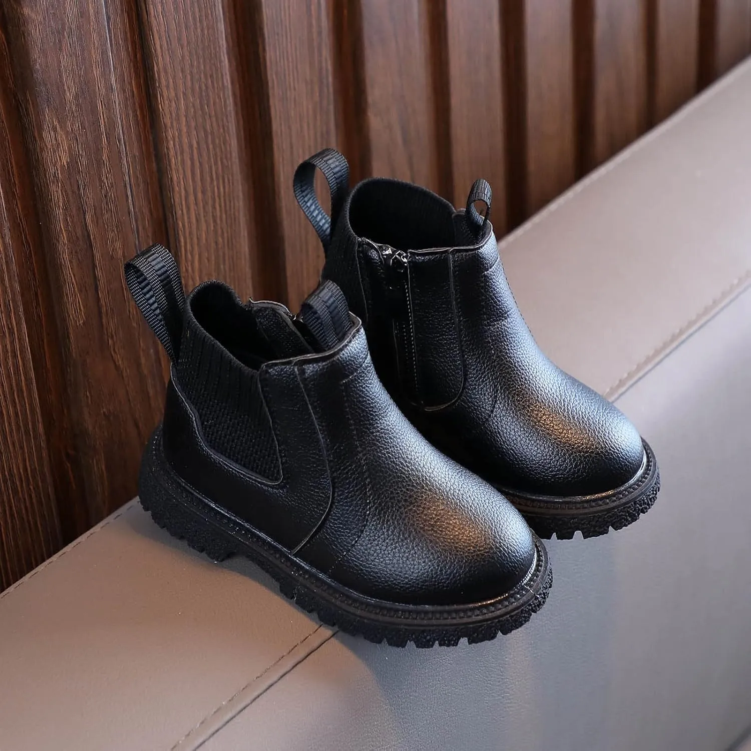 Girls Boys Children Ankle Boots Kids Low Heel Booties Fashion Side Zipper Short Flat Shoes Kids Boots for Girls Size 2