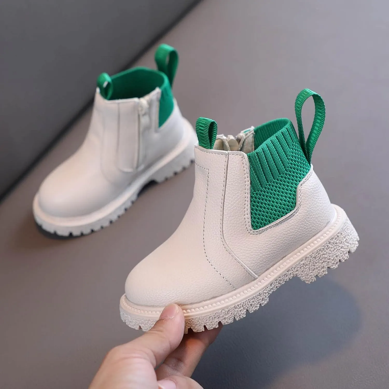 Girls Boys Children Ankle Boots Kids Low Heel Booties Fashion Side Zipper Short Flat Shoes Kids Boots for Girls Size 2
