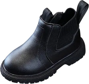 Girls Boys Children Ankle Boots Kids Low Heel Booties Fashion Side Zipper Short Flat Shoes Kids Boots for Girls Size 2
