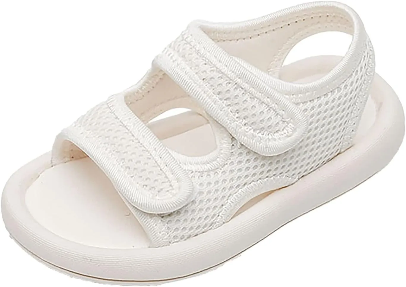 Girls Boys Flat Sandals Open Toe Adjustable Straps Summer Sports Sandals Braided Anti-Slip Close Back Casual Shoes (Beige, 6.5 Infant)
