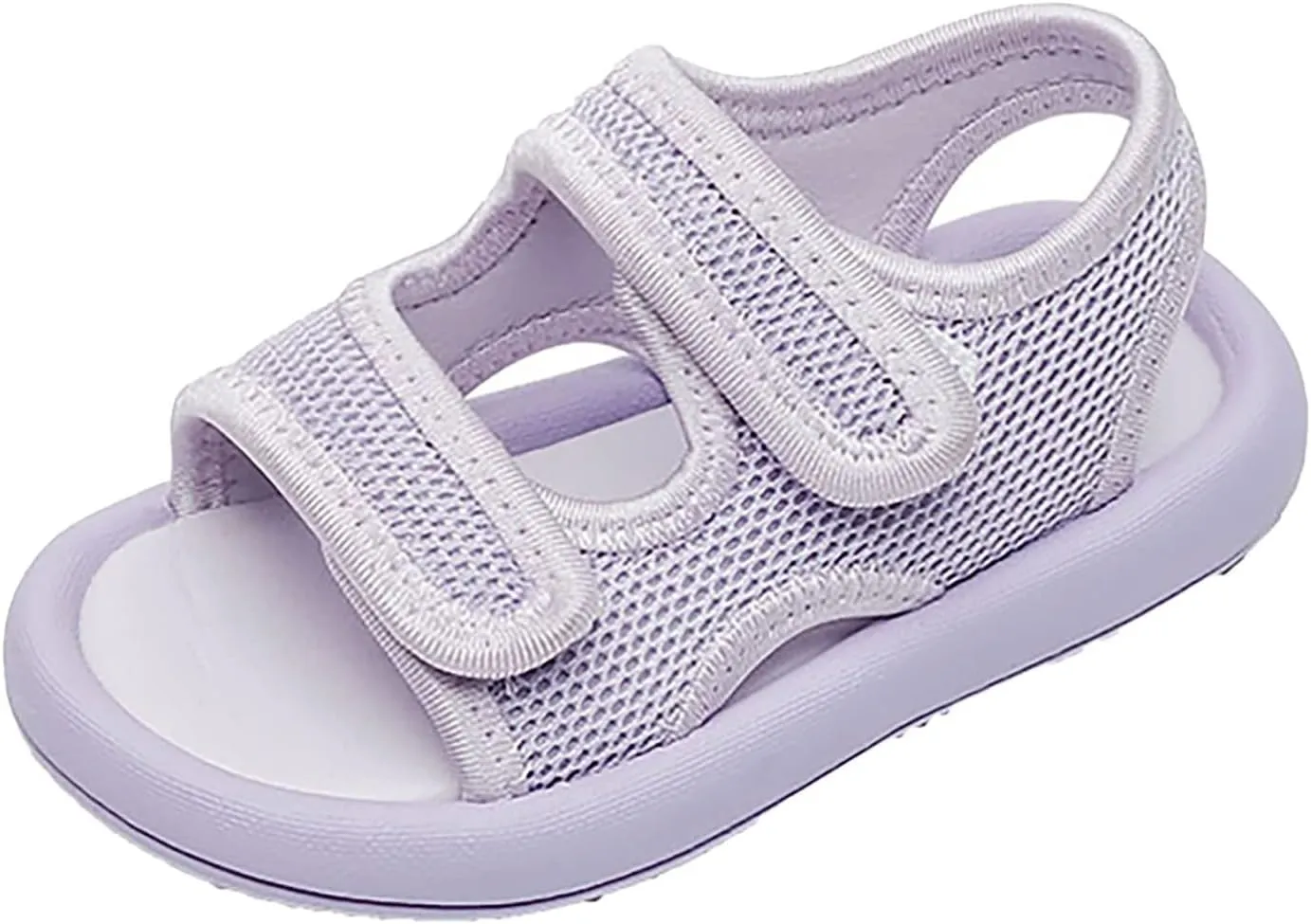Girls Boys Flat Sandals Open Toe Adjustable Straps Summer Sports Sandals Braided Anti-Slip Close Back Casual Shoes (Purple, 7.5 Toddler)