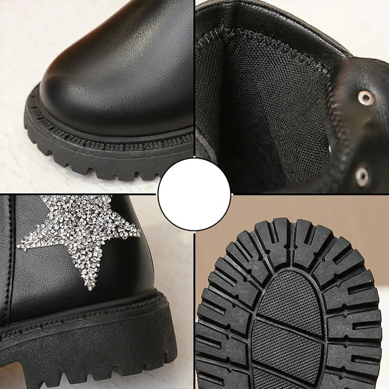 Girls Leather Short Boots Snow Ankle Boots Infant Cozy Leather Short Boots Fur Lined Toddler Boot Cold Weather