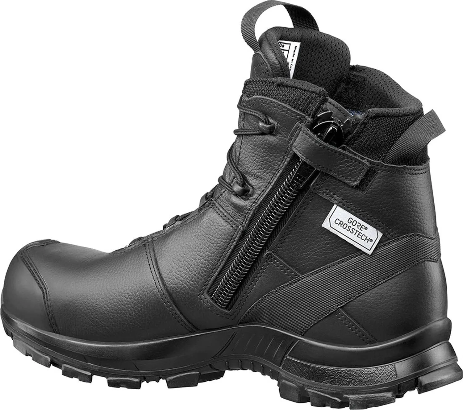 Haix Black Eagle Safety 55 Mid, Side-Zip, Mens Boots, Black,
