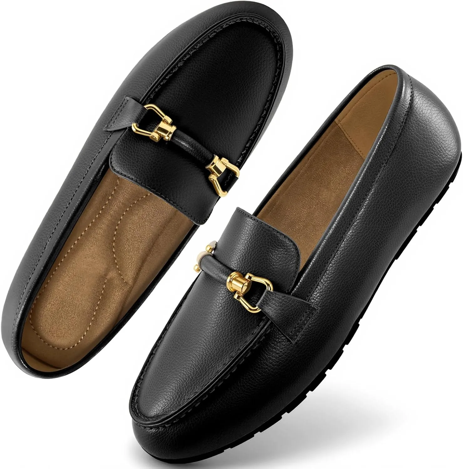 HARENCE Womens Loafers Casual Shoes: Comfortable Moccasins Business Dressy Flats Lightweight Slip On Work Shoes