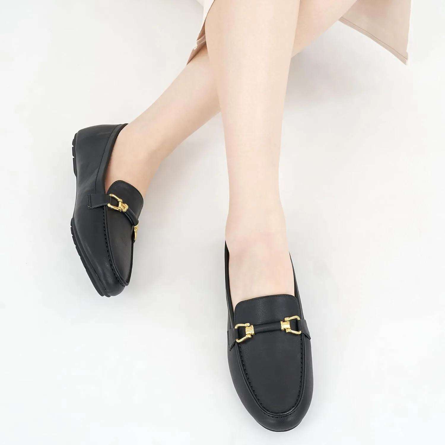 HARENCE Womens Loafers Casual Shoes: Comfortable Moccasins Business Dressy Flats Lightweight Slip On Work Shoes