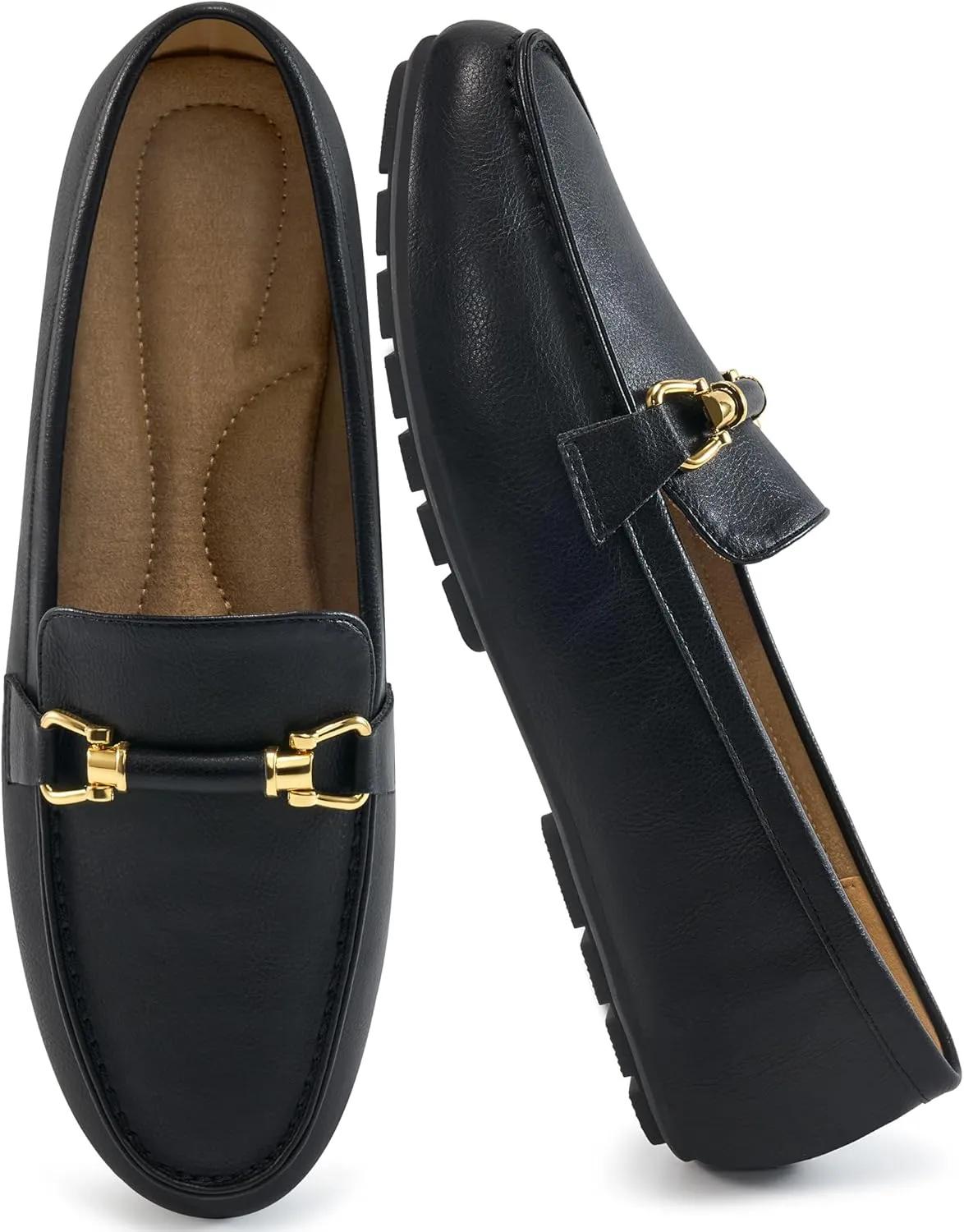 HARENCE Womens Loafers Casual Shoes: Comfortable Moccasins Business Dressy Flats Lightweight Slip On Work Shoes