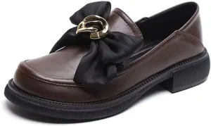 INEELUYI Women's Loafers Comfortable Chunky Heel Platform Driving Flats Casual Slip On Loafer Shoes