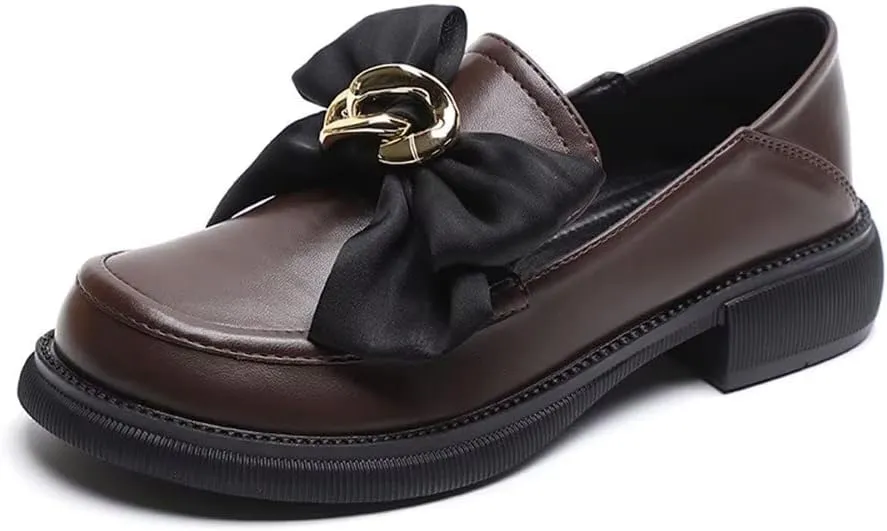 INEELUYI Women's Loafers Comfortable Chunky Heel Platform Driving Flats Casual Slip On Loafer Shoes