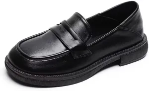 INEELUYI Women's Loafers Comfortable Chunky Heel Platform Driving Flats Casual Slip On Loafer Shoes