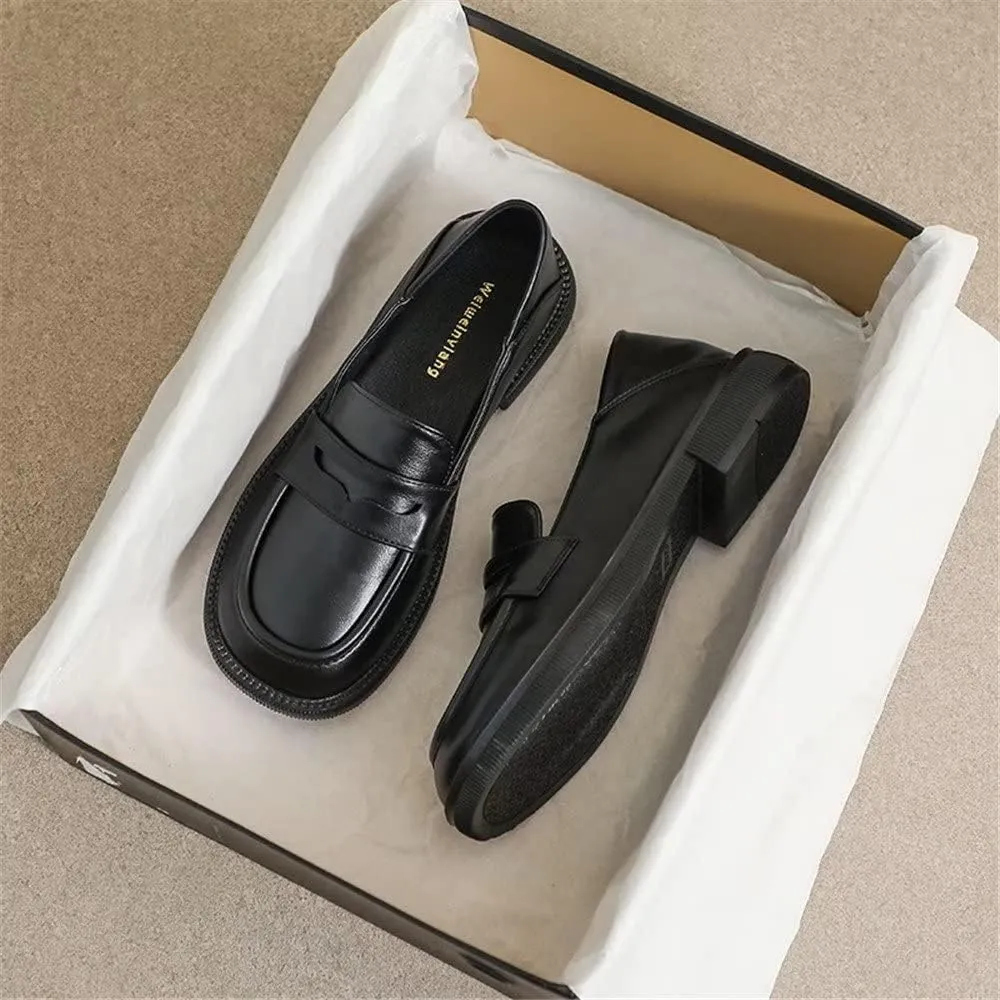 INEELUYI Women's Loafers Comfortable Chunky Heel Platform Driving Flats Casual Slip On Loafer Shoes