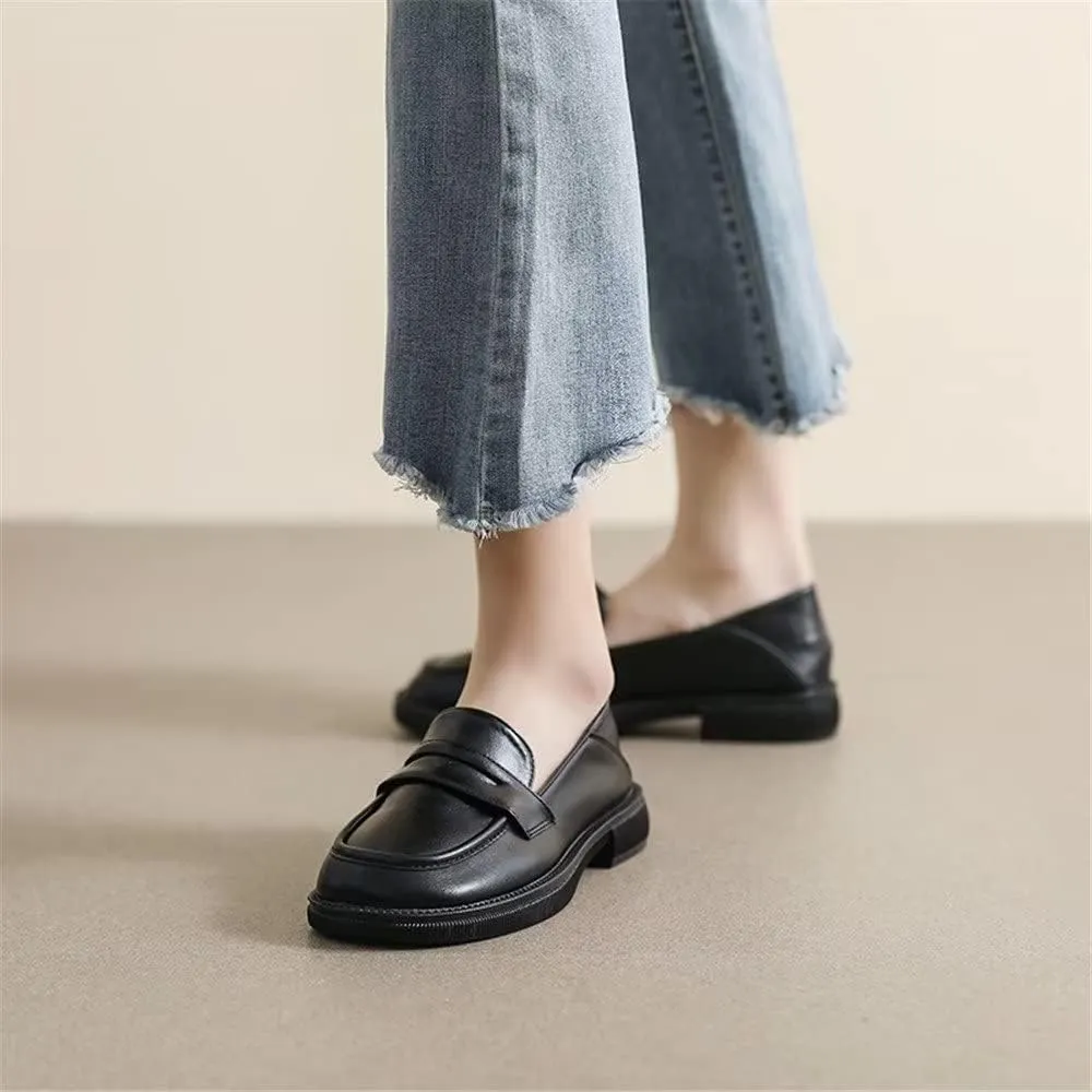 INEELUYI Women's Loafers Comfortable Chunky Heel Platform Driving Flats Casual Slip On Loafer Shoes