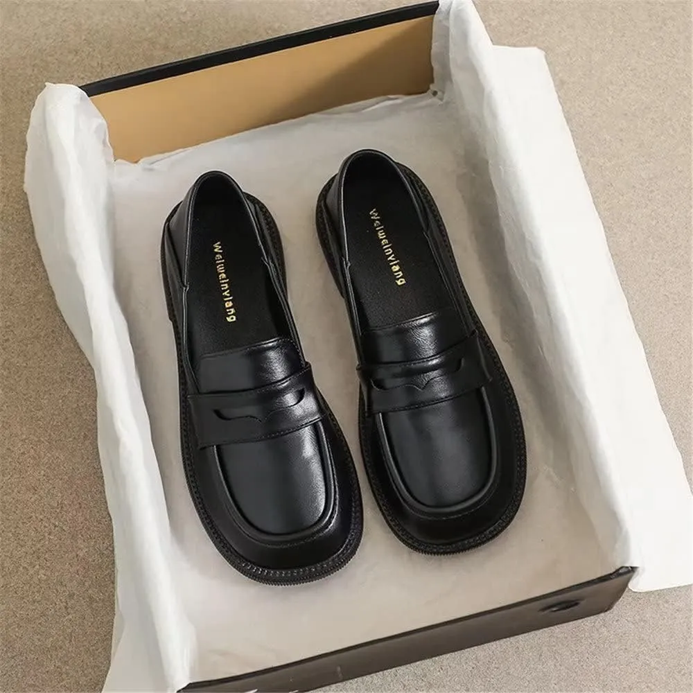 INEELUYI Women's Loafers Comfortable Chunky Heel Platform Driving Flats Casual Slip On Loafer Shoes