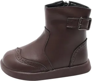 Infant Boots Girls Spring Autumn Winter Children's British Style Two Cotton Ankle Boots Girls Leather Comfort Shoes