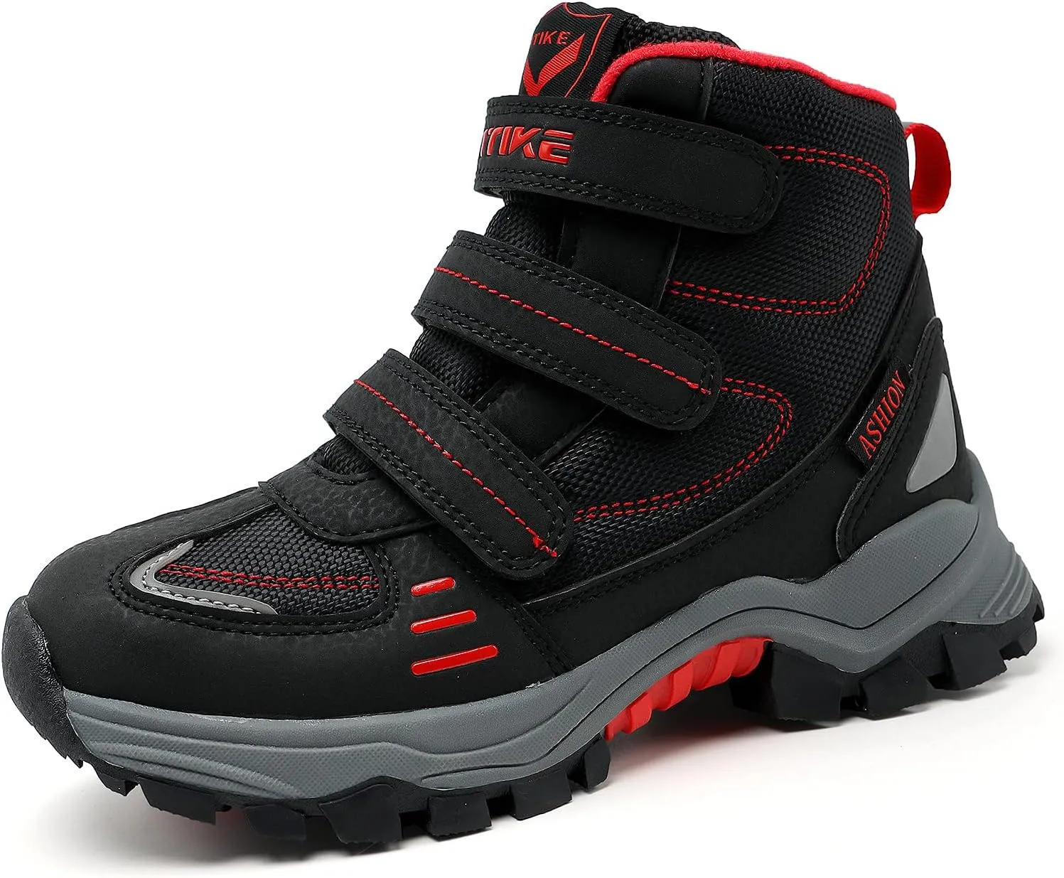 JMFCHI Kids Hiking Boots Boys Girls Outdoor Walking Climbing Sneaker Comfortable Non-slip Snow Shoes Hiker Boot Antiskid Steel Buckle Sole