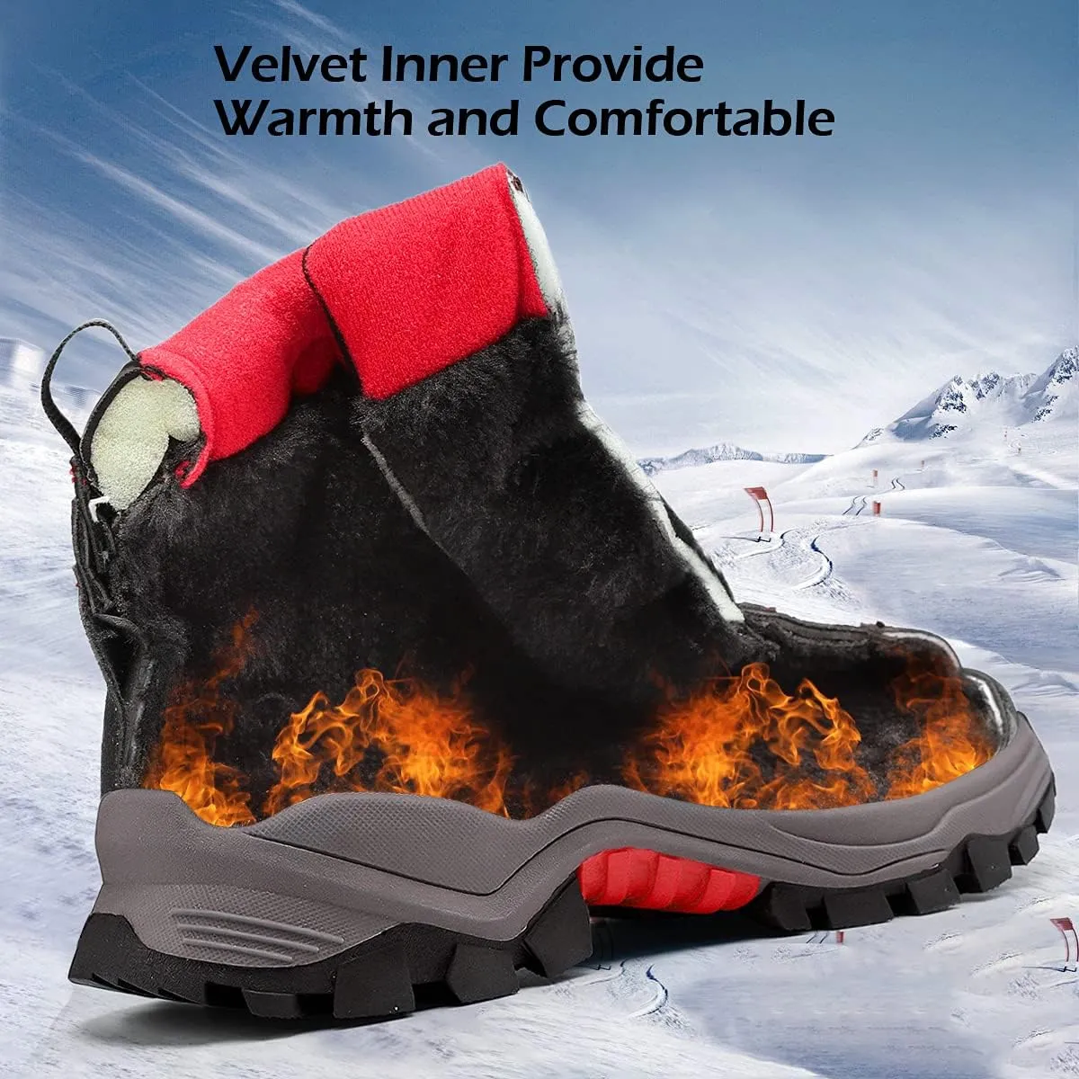 JMFCHI Kids Hiking Boots Boys Girls Outdoor Walking Climbing Sneaker Comfortable Non-slip Snow Shoes Hiker Boot Antiskid Steel Buckle Sole