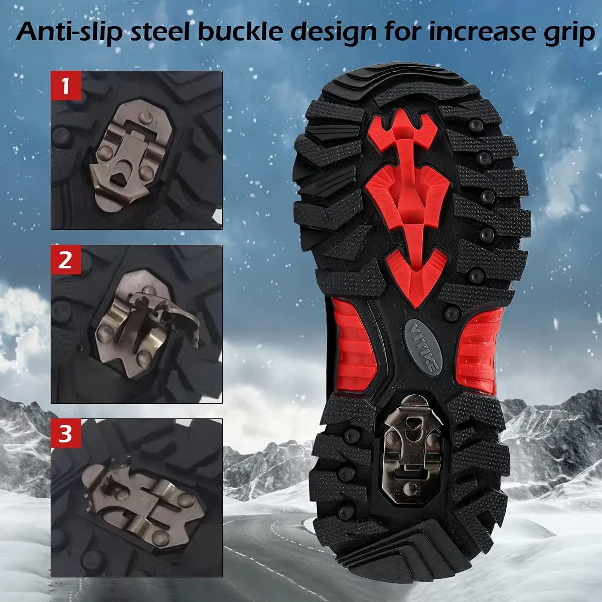 JMFCHI Kids Hiking Boots Boys Girls Outdoor Walking Climbing Sneaker Comfortable Non-slip Snow Shoes Hiker Boot Antiskid Steel Buckle Sole