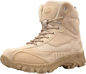 Kervaky Men's military tactical boots outdoor boots work boots desert boots hard wearing boots hiking boots combat boots light boots-black-39