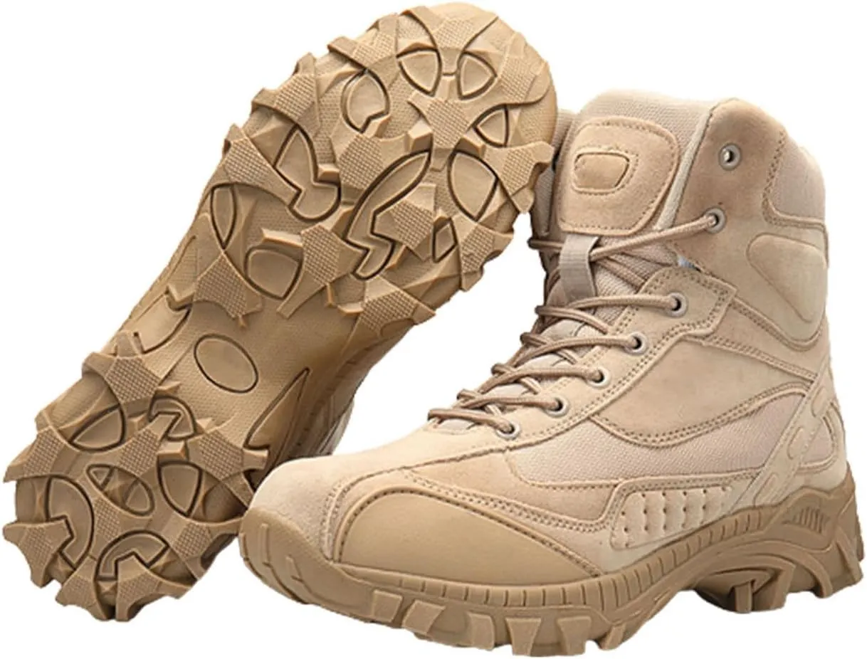 Kervaky Men's military tactical boots outdoor boots work boots desert boots hard wearing boots hiking boots combat boots light boots-black-39