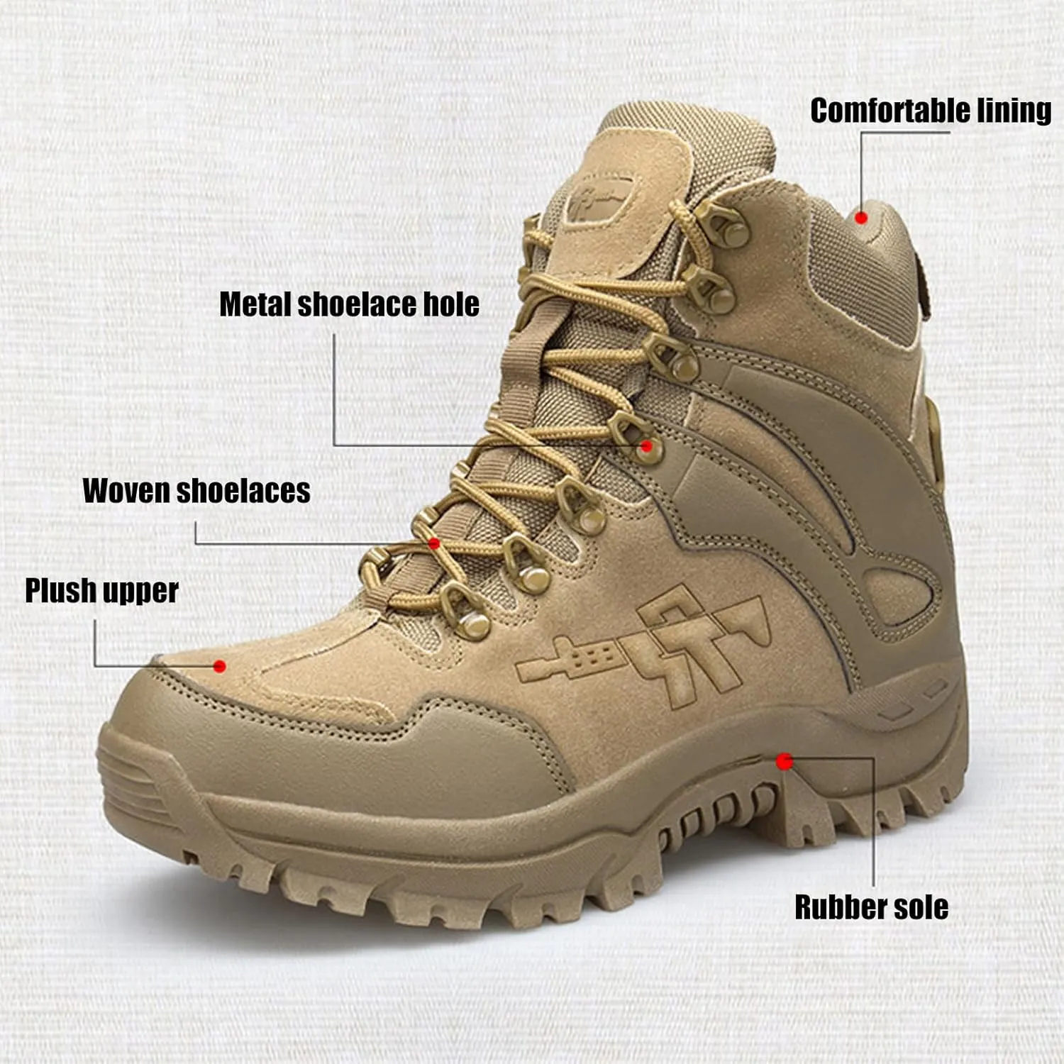 Kervaky Men's military tactical boots work boots combat boots hiking boots outdoor boots lightweight for daily use