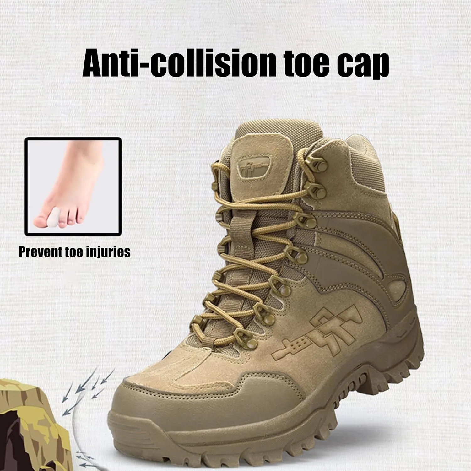 Kervaky Men's military tactical boots work boots combat boots hiking boots outdoor boots lightweight for daily use
