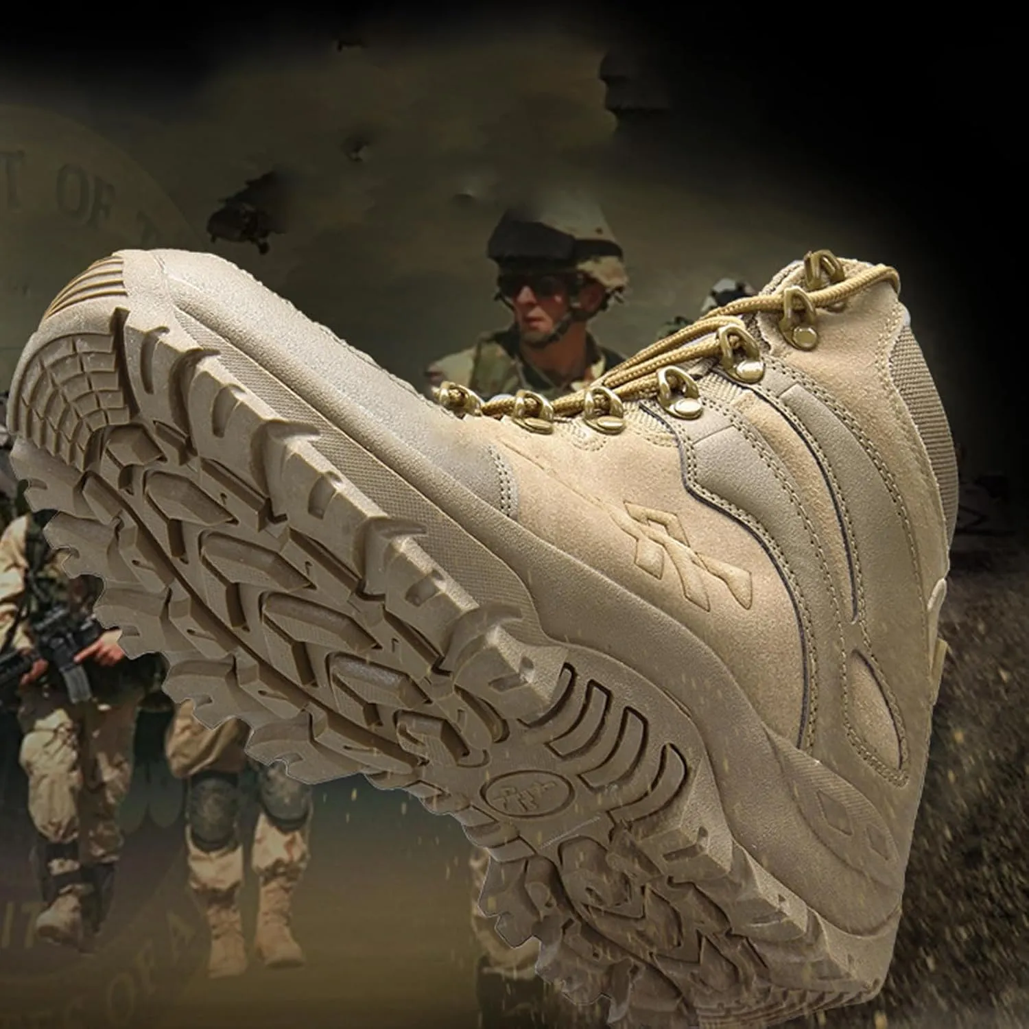 Kervaky Men's military tactical boots work boots combat boots hiking boots outdoor boots lightweight for daily use