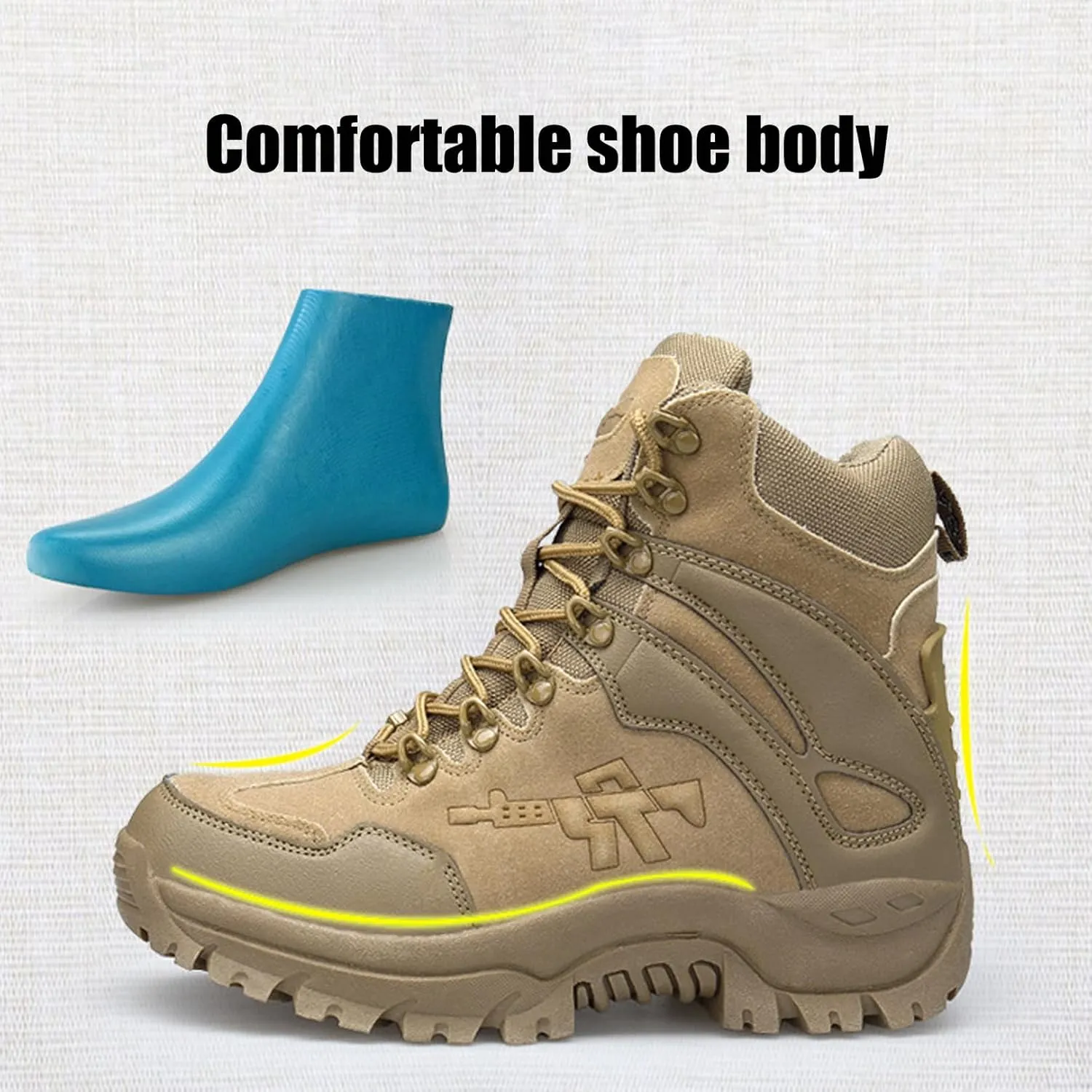 Kervaky Men's military tactical boots work boots combat boots hiking boots outdoor boots lightweight for daily use