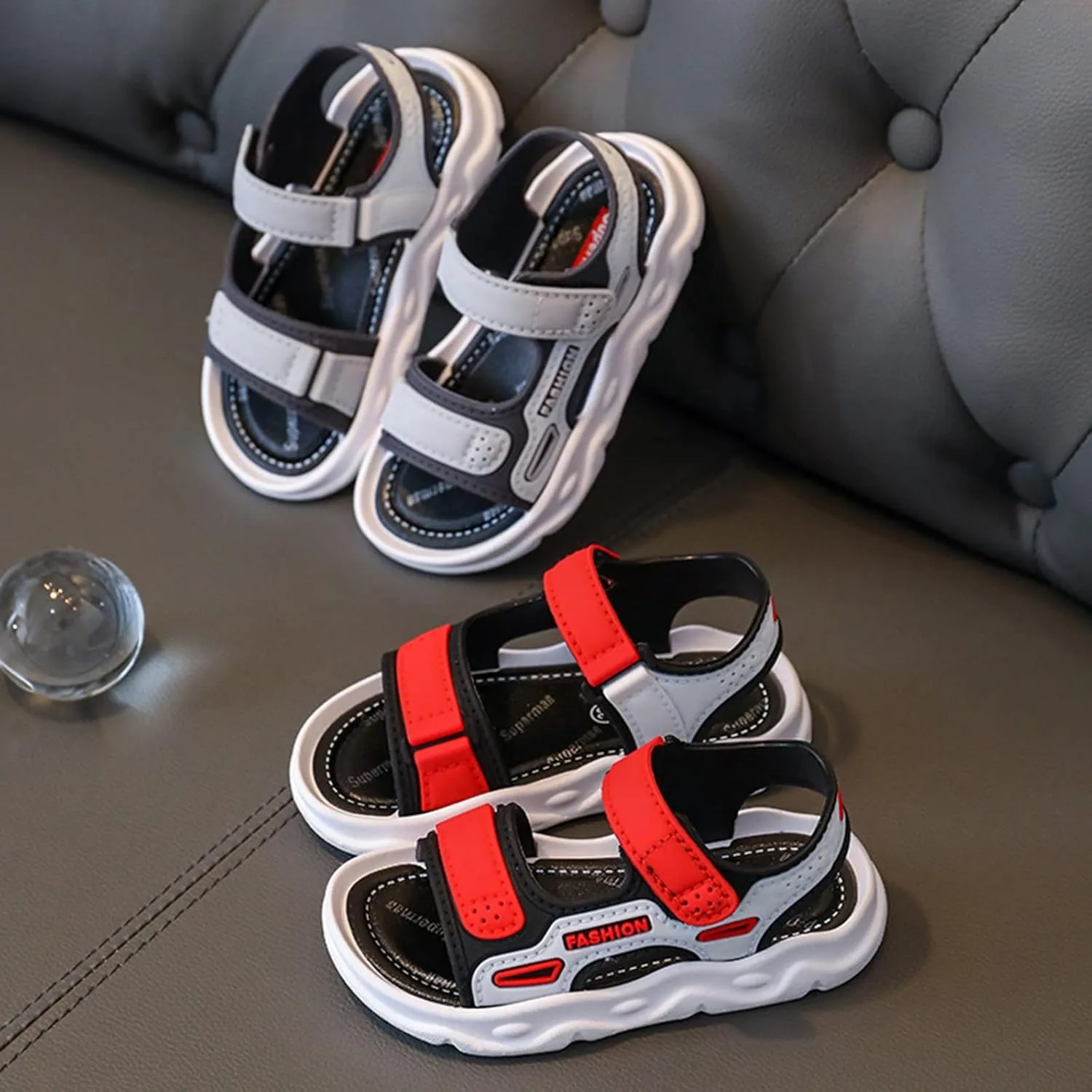 Kid Boys Soft Sole Open Toe Athletic Sandals for Outdoor Walking Summer Breathable Non Slip Hiking Sport Sneakers