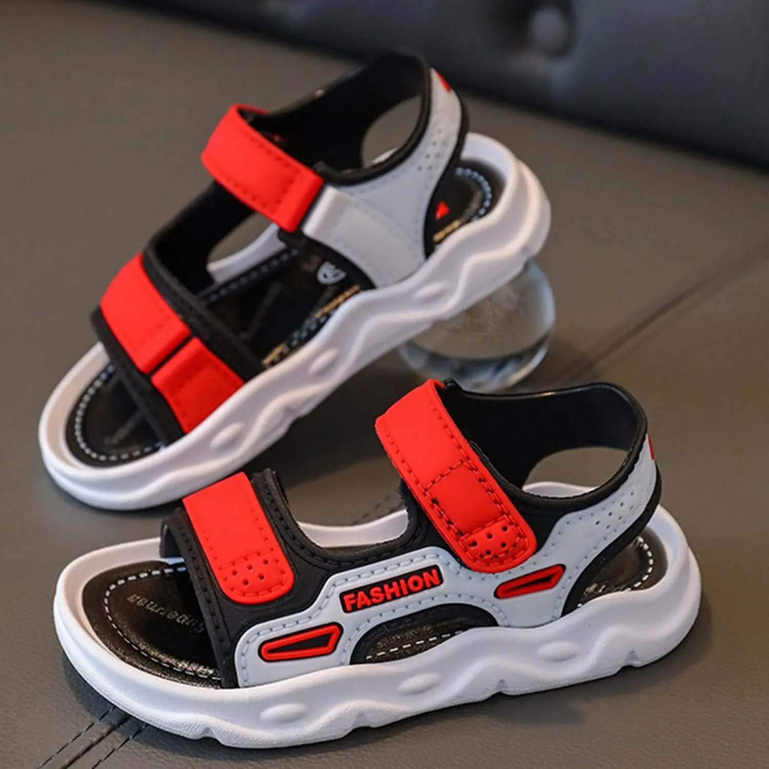 Kid Boys Soft Sole Open Toe Athletic Sandals for Outdoor Walking Summer Breathable Non Slip Hiking Sport Sneakers