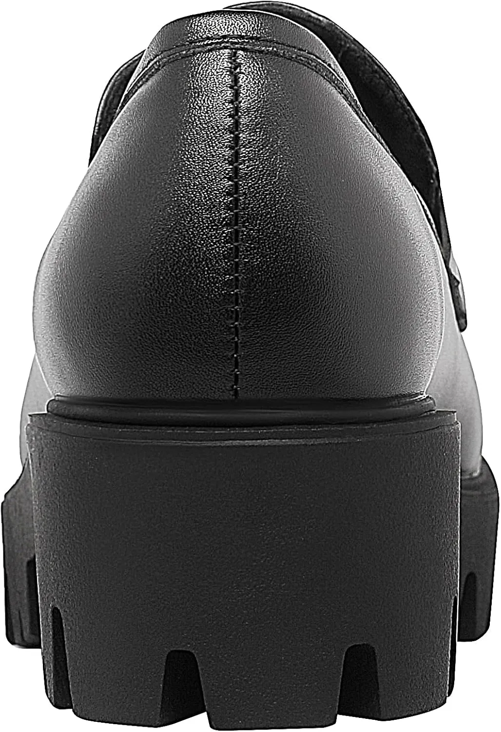 KISSASA Womens Tassel Platform Patent Chunky Heeled Loafers Slip On Uniform Dress Shoes