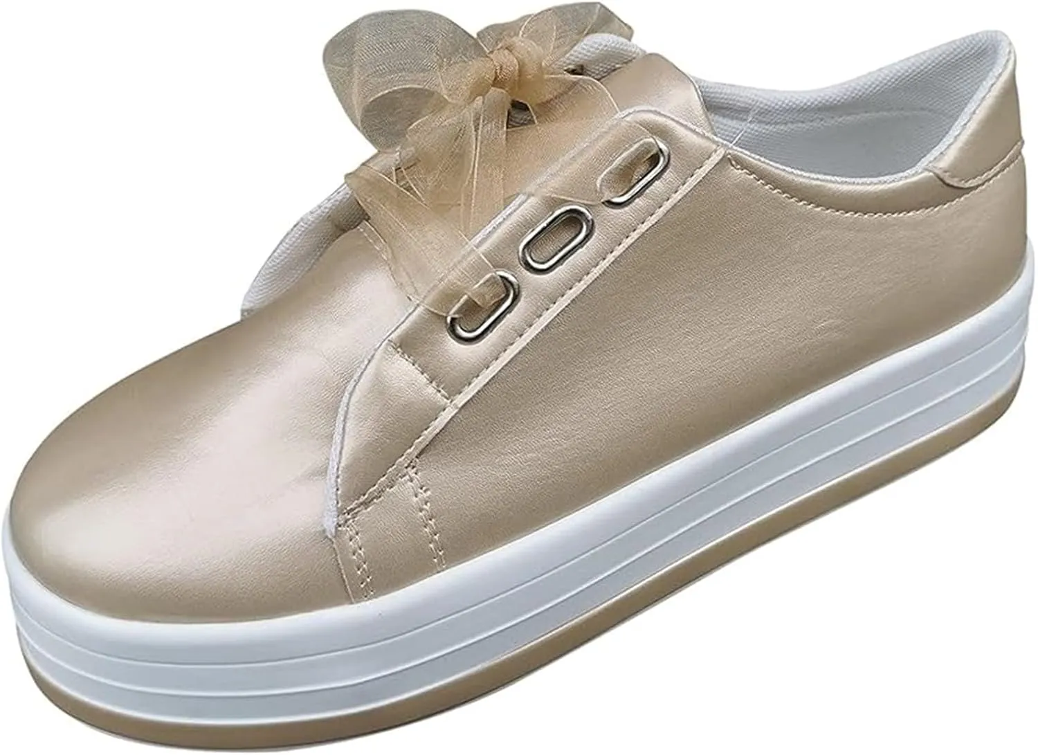 Ladmiple Sneakers For Women Slip On Low Cut Casual Walking Shoes Dressy Summer Comfort Fashion Platform Flats Loafers