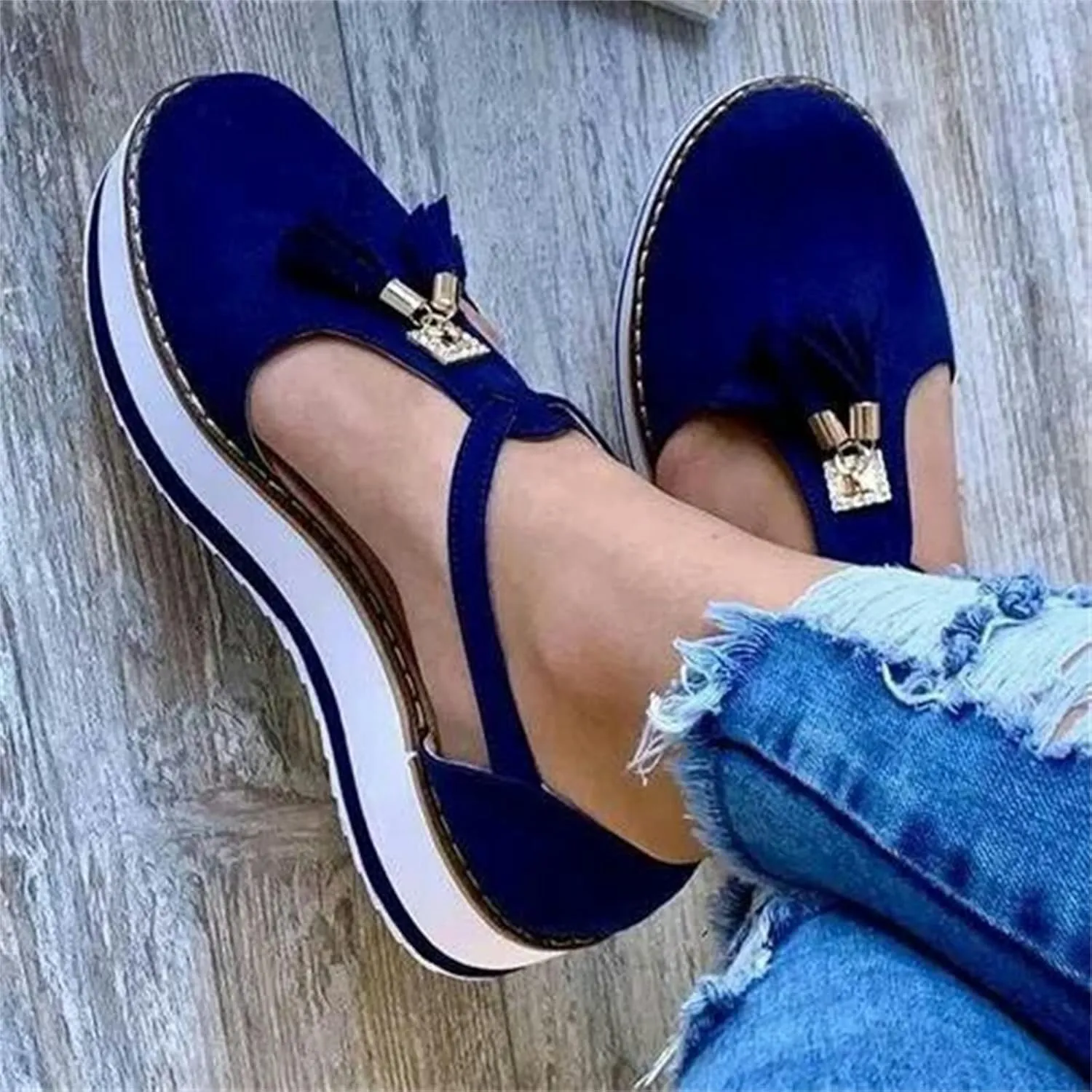 Ladmiple Sneakers For Women Walking Shoes Slip On Comfort Casual Dressy Summer Fashion Non Slip Platform Flats Loafers