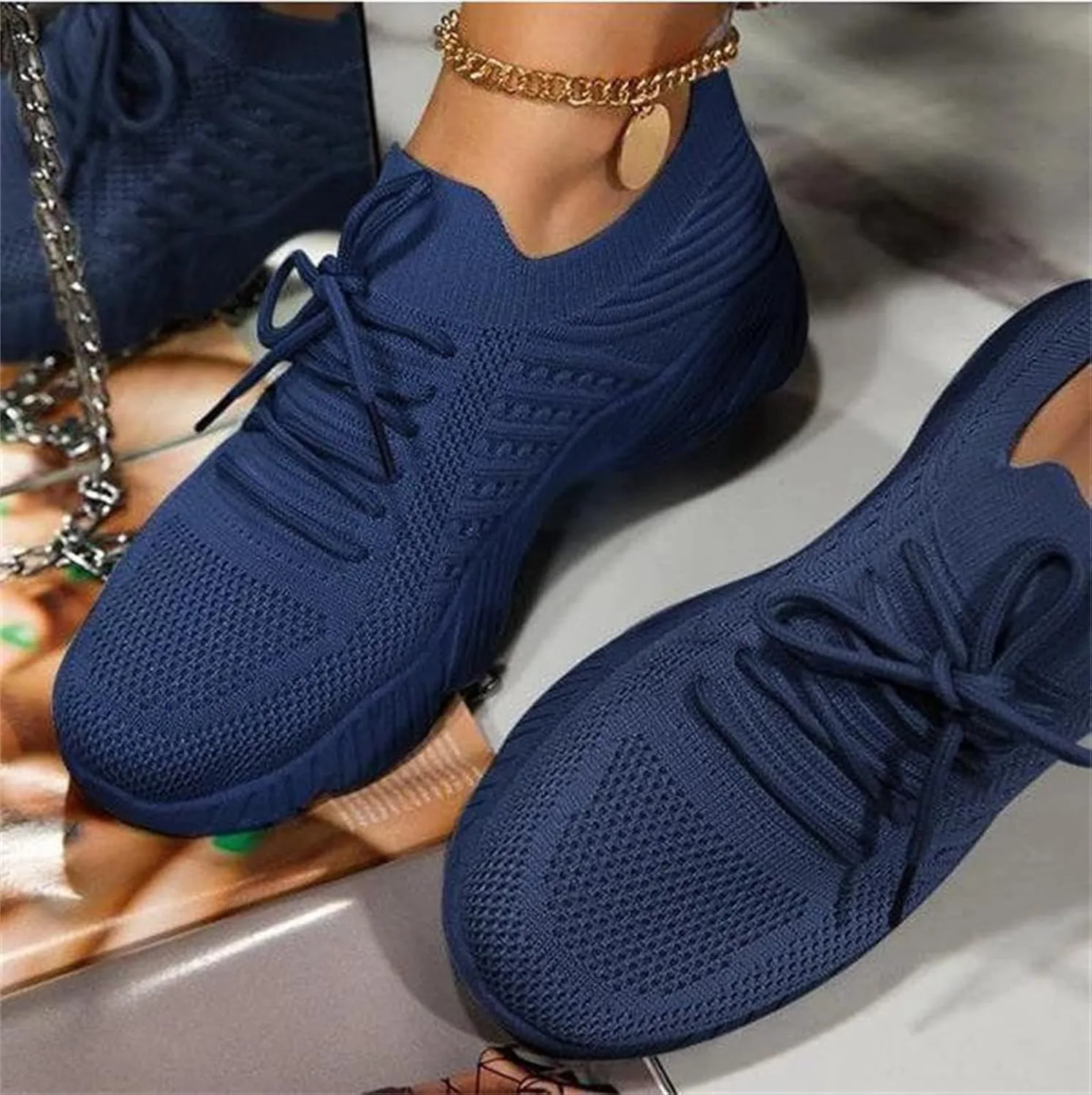 Ladmiple Tennis Shoes Womens Walking Running Comfort Light Weight Mesh Non Slip Fashion Casual Athletic Gym Slip On Sneakers