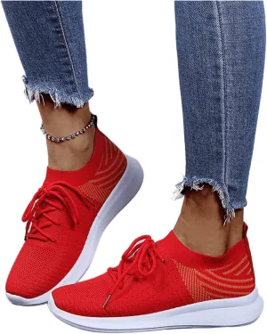 Ladmiple Walking Sneakers For Women Wide Width Comfort Mesh Non Slip Casual Athletic Gym Tennis Running Slip On Sneakers