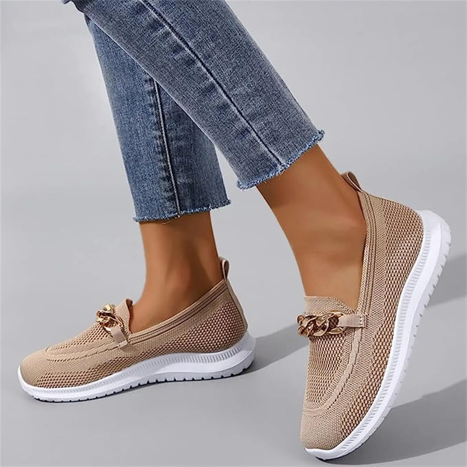 Ladmiple Walking Sneakers For Women Wide Width Tennis Shoes Slip On Memory Foam Non Slip Athletic Running Gym Sneakers