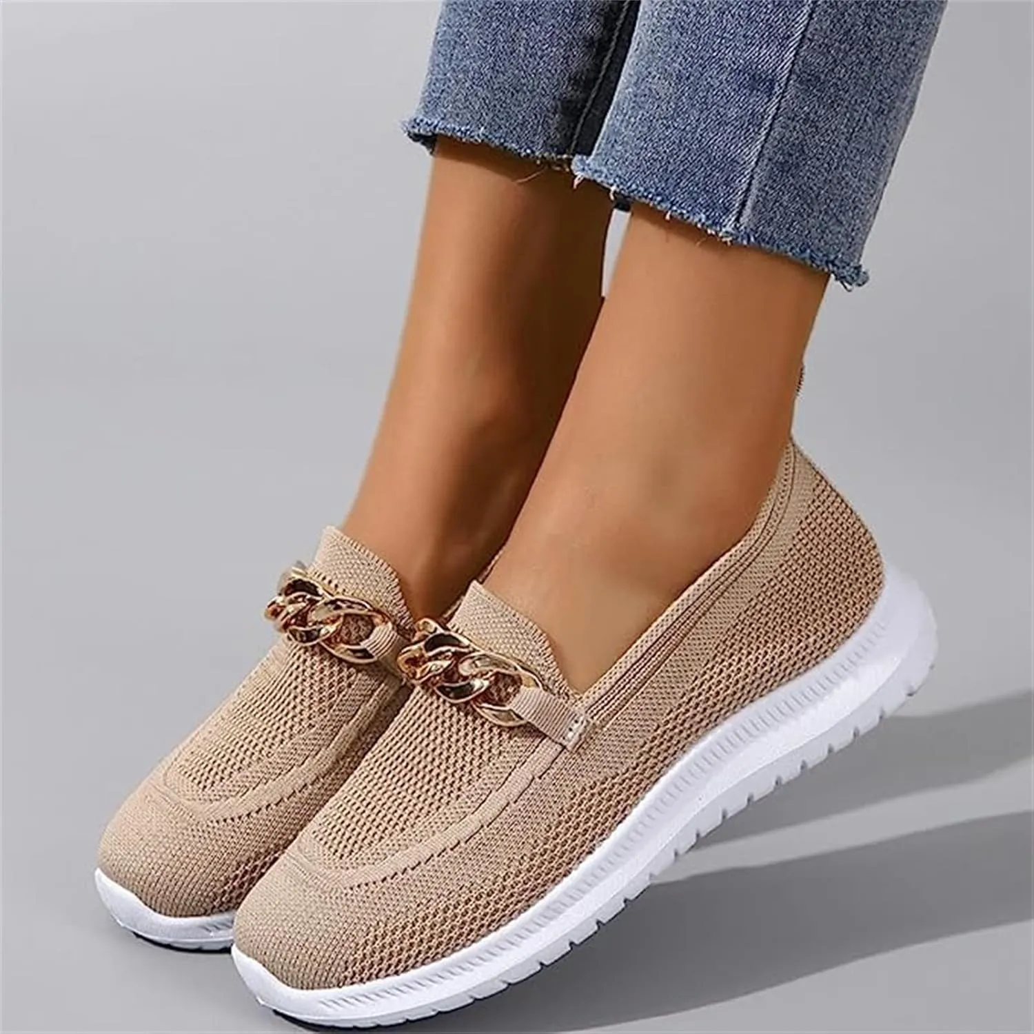 Ladmiple Walking Sneakers For Women Wide Width Tennis Shoes Slip On Memory Foam Non Slip Athletic Running Gym Sneakers