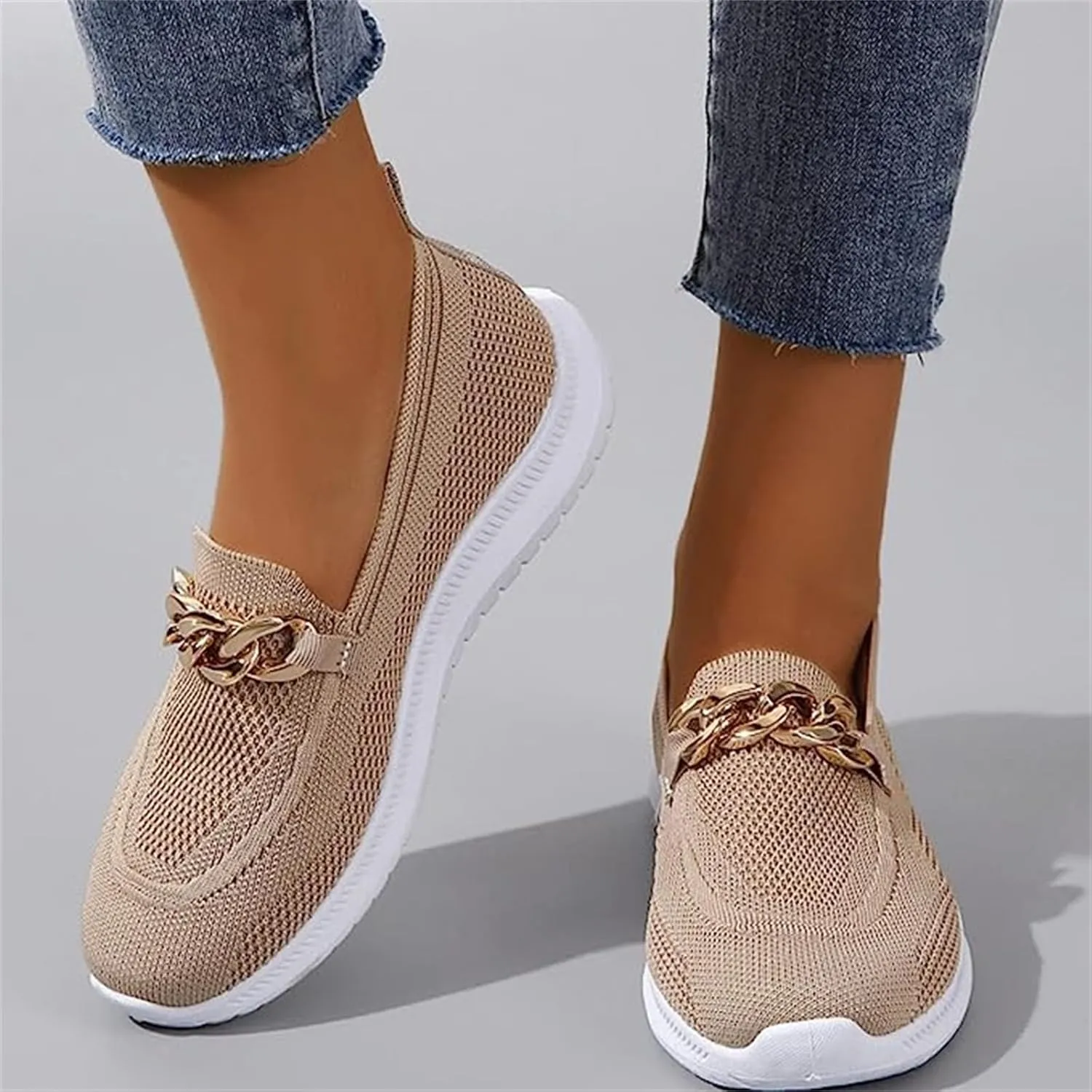 Ladmiple Walking Sneakers For Women Wide Width Tennis Shoes Slip On Memory Foam Non Slip Athletic Running Gym Sneakers
