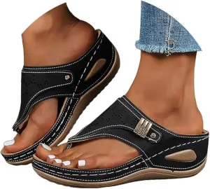 Ladmiple Womens Sandals Comfortable Dressy Arch Support Orthotic Slippers Open Toe Slides Summer Orthopedic Thong Flip Flops