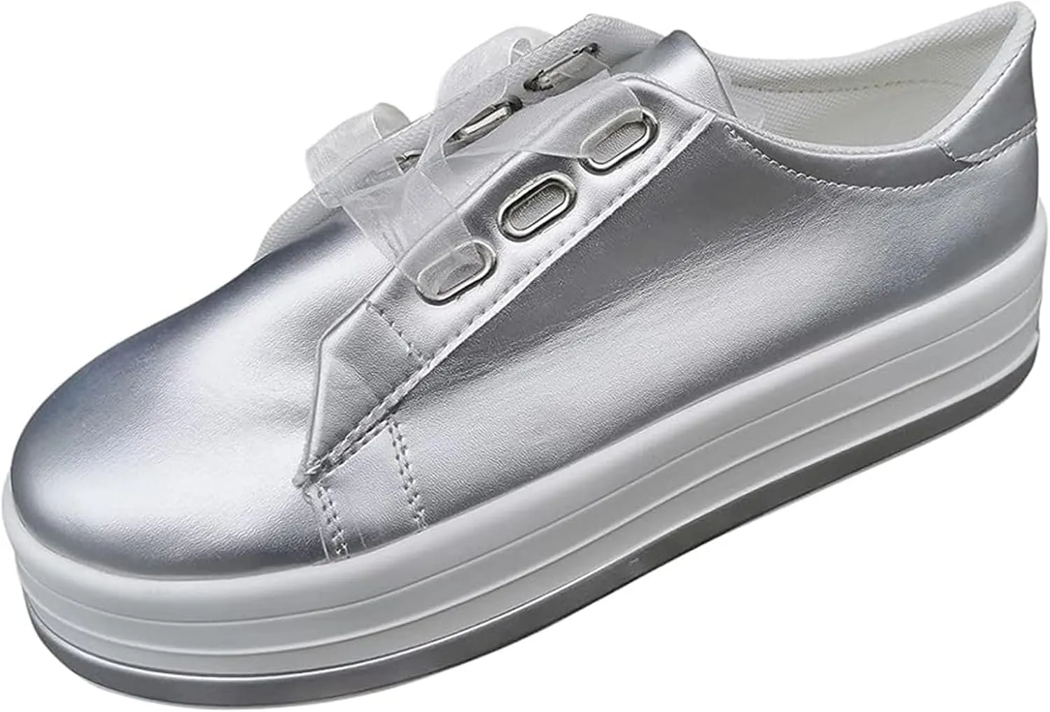 Ladmiple Womens Shoes Dressy Casual Loafers Memory Foam Slip On Leather Sneakers Comfort Fashion Lace Up Walking Shoes
