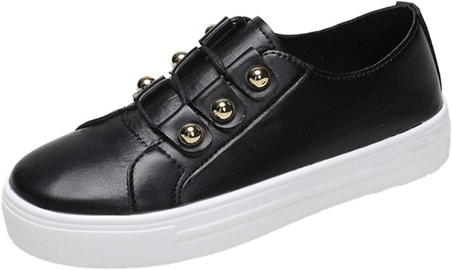 Ladmiple Womens Shoes Dressy Casual Loafers PU Leather Shoes Lace Up Comfort Fashion Slip On Walking Platform Sneakers