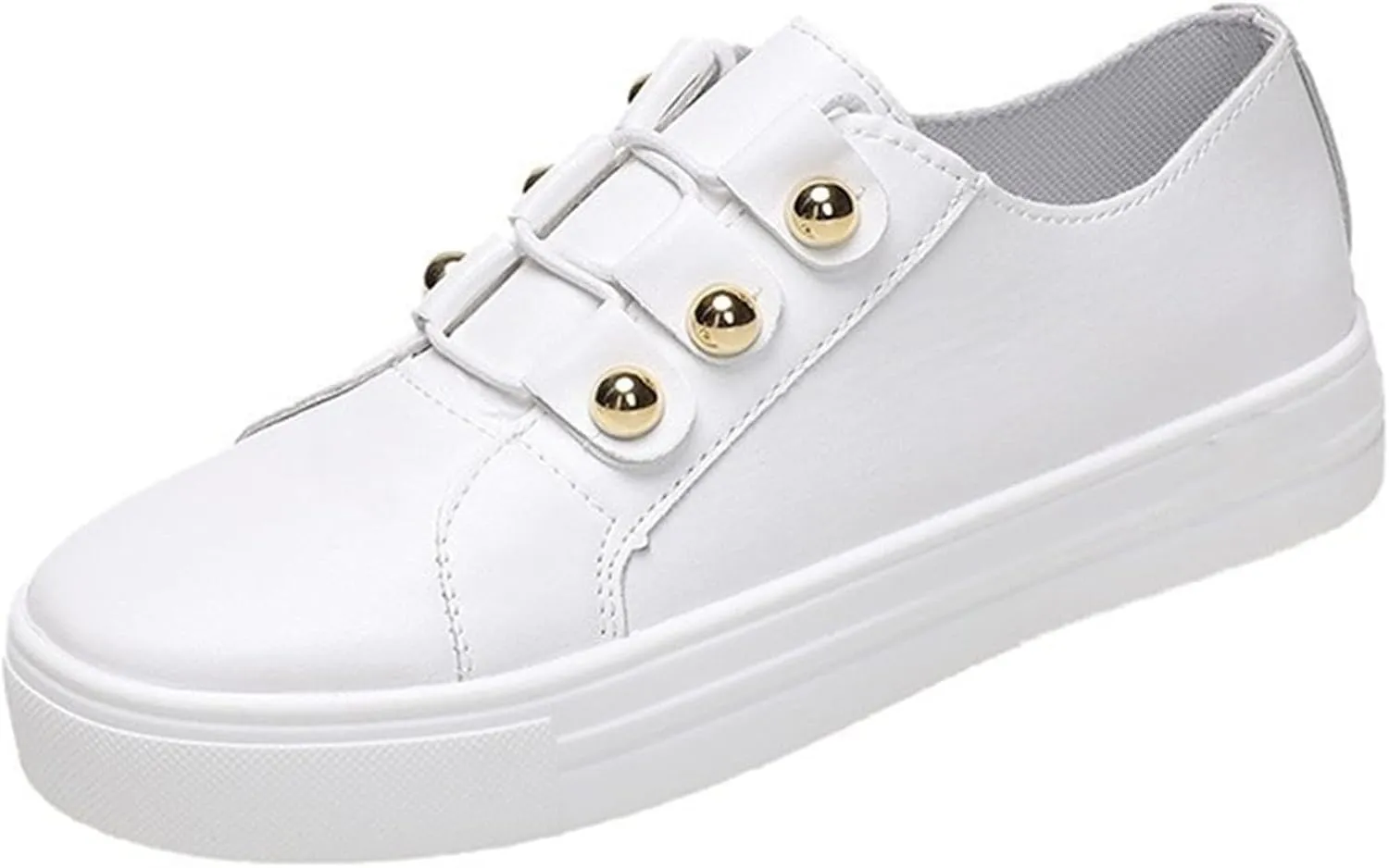 Ladmiple Womens Shoes Dressy Casual Loafers PU Leather Shoes Lace Up Comfort Fashion Slip On Walking Platform Sneakers