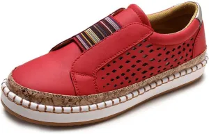 Lausiuoe Shoes For Women Sneakers Cute Low Top Canvas Walking Shoes Casual Fashion Slip On Soft Non-Slip Flat Loafers