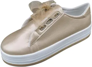 Lausiuoe Women's Fashion Sneakers Brown Women Comfortable Casual Fashion Sneakers Walking Shoes Classic Fall Lightweight Soft Breathable Slip On Low Top Canvas Flat Loafers
