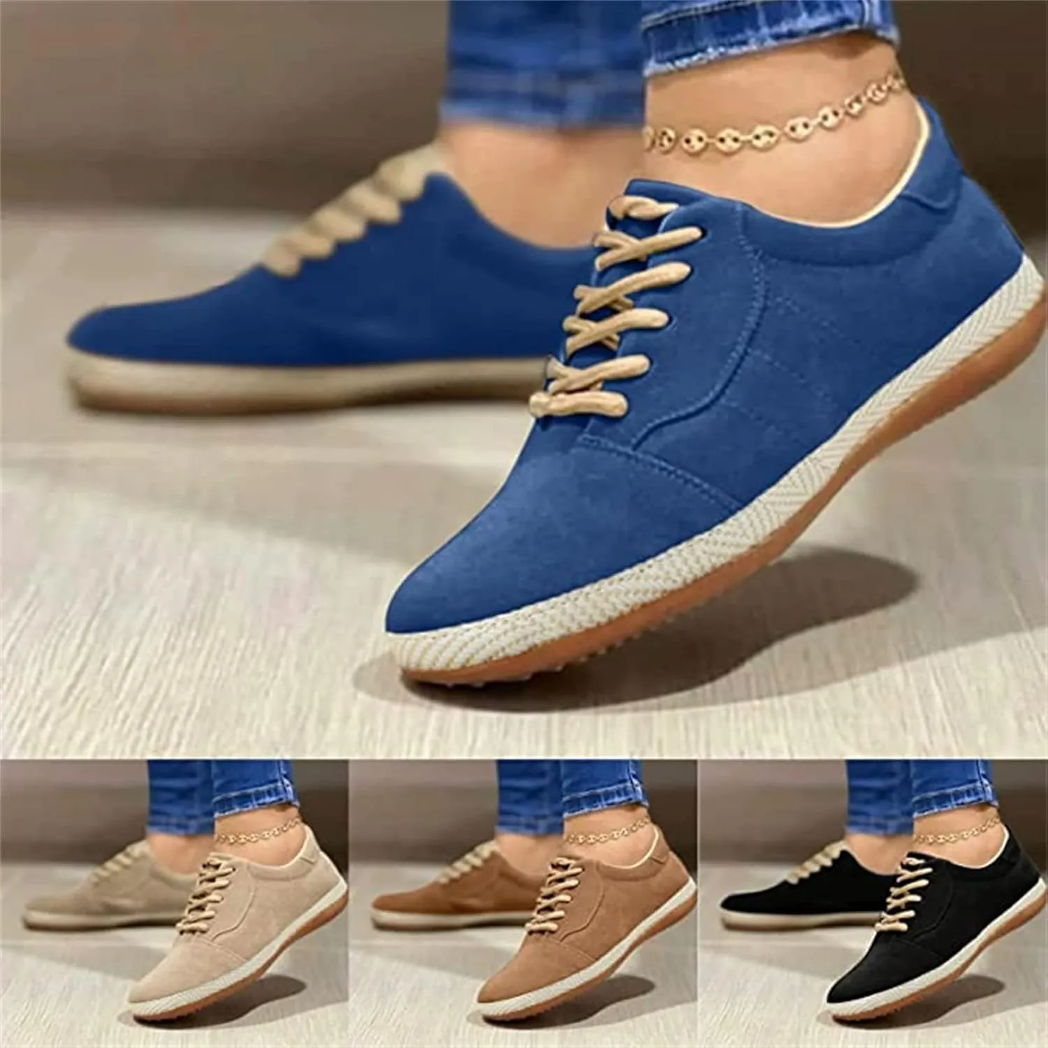 Lausiuoe Women's Fashion Sneakers Slip On Canvas Shoes Low Top Non Slip Casual Fall Soft Comfort Walking Flat Loafers