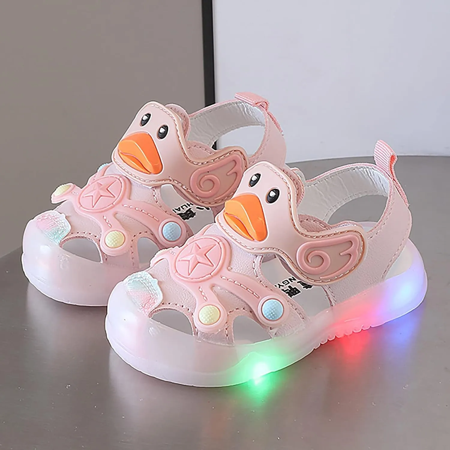 Light Up Baby Animal Sandals Children Breathable Cute Cartoon Soft Sole Fashion Summer Outdoor Play Beach Shoes