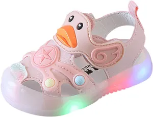 Light Up Baby Animal Sandals Children Breathable Cute Cartoon Soft Sole Fashion Summer Outdoor Play Beach Shoes