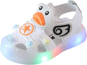 Light Up Baby Animal Sandals Children Cute Cartoon Soft Sole Summer Fashion Breathable Outdoor Play Beach Shoes