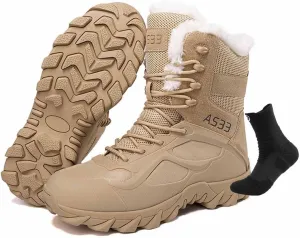 Lightweight Combat Boots, Men's Tactical Army Boots with Sports Socks Water Proof Tactical Military Outdoor Mens Boot Men's Military Tactical Boots